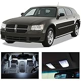 LEDpartsNow Dodge Magnum 2005-2008 Xenon White Premium LED Interior Lights Package Kit (7 Pieces)