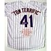 Tom Seaver Autographed/Hand Signed New York Mets White Stat Stitched Jersey
