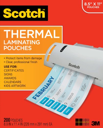 Scotch Thermal Pouches 8.9 x 11.4 Inches, 100-Pack (TP3854-100)