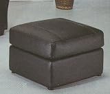 Review Furniture On The Web  / Classic Black Italian Leather Ottoman