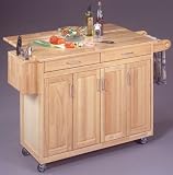 Breakfast Bar Kitchen Island with Drop Leaf
