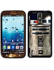 Wireless: Samsung Galaxy Note 3 Black Rubber Silicone Case - Star Wars R2D2 Metallic Metal Style Cool - iGuruCases
