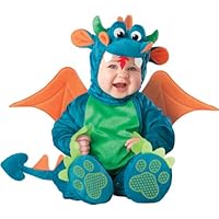 Lil Characters Unisex-baby Infant Dragon Costume, Teal/Green, Large