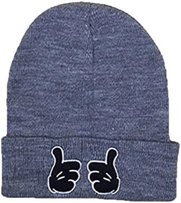 RULIU Women's Nermal Finger Printted Beanies Skullies Hat Gray