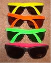 4 Neon Sunglasses Hip Hop 80's Shades Glasses
