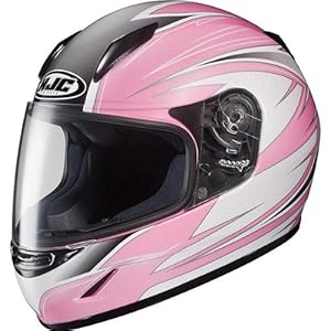 HJC Razz Youth Girls CL-Y On-Road Racing Motorcycle Helmet w/ Free B&F Heart Sticker Bundle - MC-8 / Small