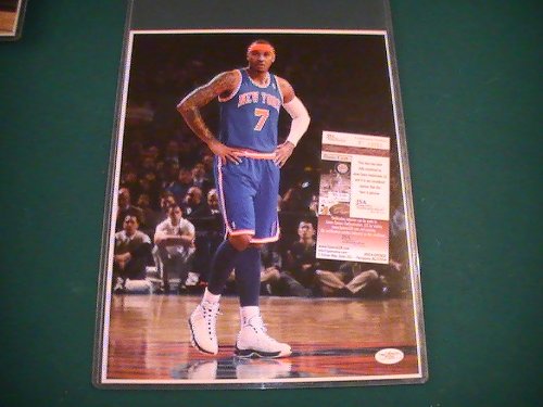 CARMELO ANTHONY SIGNED AUTOGRAPHED 11X14 PHOTO NEW YORK KNICKS COA + HOLOGRAM JSA