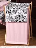 Baby and Kids Clothes Pink and Black Sophia Laundry Hamper by JoJo