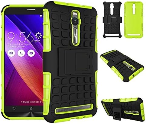 Zenfone 2 Case,Evily Heavy Duty Rugged Dual Layer Case with kickstand for ASUS Zenfone 2 ZE550ML 5.5" - Green
