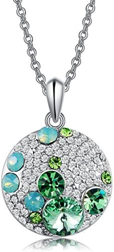 Old Rubin Stylish Jewelry Gift - White Gold Plated Necklace with Diamond Accent Swarovski Elements Crystal Round Pendant - Extremely Comfortable to Wear, Especially Kind to Skin