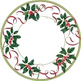 Entertaining with Caspari Salad Plates, Holly & Ribbons Design, 16 plates total - cod. B002IPHMBU
