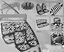 Safari Animal Print Auto Interior Gift Set - 2 Zebra Low Back Front Bucket Seat Covers with Separate Headrest Cover, 1 Zebra Steering Wheel Cover, 2 Zebra Shoulder Harness Pressure Relief Cover, and 1 Bench Cover