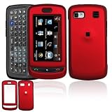 51NLKEbI8EL. SL160  Solid Red Rubberized Snap On Cover Hard Case Cell Phone Protector for LG Xenon GR500