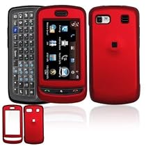 Solid Red Rubberized Snap-On Cover Hard Case Cell Phone Protector for LG Xenon GR500
