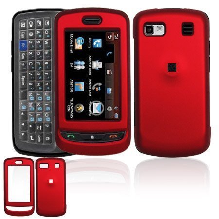 Solid Red Rubberized Snap-On Cover Hard Case Cell Phone Protector for LG Xenon GR500