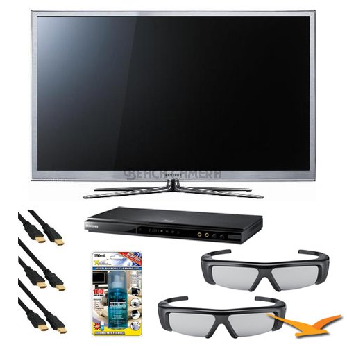 Best Price Samsung PN51D8000 51-Inch 1080p 600Hz 3D Plasma HDTV with PN51D8000, BDD5500 3D Blu Ray Player, 2 SSG-3050GB 3D Glasses, Xtreme 6 ft 1.4v HDMI Cables (x3), and TV Screen Cleaning Solution