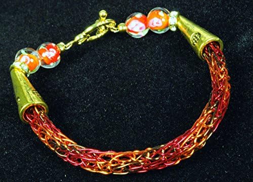 Golden Autumn Toned Viking Knit Bracelet