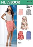 New Look 6053 Misses' Skirts Sewing Pattern, Size A (8-10-12-14-16-18)