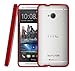 SUPCASE Premium Hybrid Protective Case for HTC One M7 Smartphone (Red/Clear) - Multiple Color Options