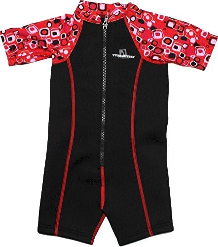 Black And Red 2 Kids Wetsuit Toddler Infant Childs Children Pool Swim Suit Swimming