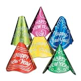 Partyland New Year's Eve Asst color Foil & Glitter Hats