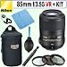 Nikon 85mm f/3.5G AF-S DX ED VR Micro Nikkor Lens + Deluxe Accessory Kit