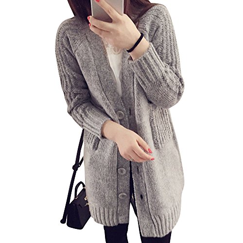 (ノーブランド品) レディース アウター カーディガン ロングカーディガン ジャケット ニット ざっくりニット ケーブルニット ボタン
