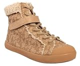 Women's Twenty10 Hello Kitty Gwyn High-Top Faux-Sherling Vegan Fashion Sneakers Shoes Beige