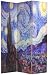 Van Gogh Flowers Art Print Room Divider - 6ft. Double Image Starry Night Dutch Impressionist Decorative Screen