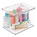 InterDesign Clarity Storage Box Organizer for Vitamins, Medicine, Medical, Dental Supplies with Lid, 2.2 quarts, Clear