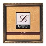 Lawrence Frames Antique Brass 5x5 Picture Frame - Bead Border Design
