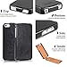 For Apple iPhone 5 5s SE Case, FLOVEME [Slim Fit] [Flip Folio] Premium Vintage Ultra Thin Magnetic PU Leather Flip Pouch [Extra Grip] Full Protection Cover Holder - Black