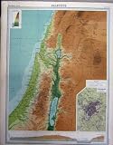 1920 Colour Map Palestine Jerusalem Sea