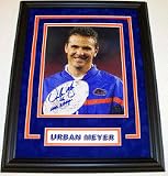 Urban Meyer Autographed Florida Gators National Championship Framed 8 x 10 Trophy Photograph wi