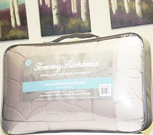 Tommy Bahama Down Alternative Blanket Sand Stone Color QUEEN (98" X 96")