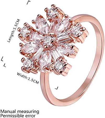 LingKing Arrival Brand New Design Elegant Silver Plated Stainless Steel Zircon Snowflake Egagement Rings for Women