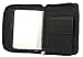 BLACK LEATHER MEN'S WALLET ZIPPER CLOSING PHOTO & COIN