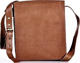 CCL BY CONTEMPO Unisex – Erwachsene Messengerbags Umhängetaschen Crossover Natur Leder Tasche Cognac 21×25 cm (BxH)