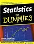 Statistics for Dummies Statistics for Dummies