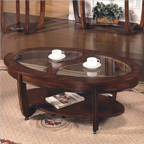 Steve Silver London Cherry Coffee Table with Casters