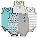 Luvable Friends 5-Pack Lightweight Sleeveless Bodysuits, Boy Sunglasses, 6-9 Months