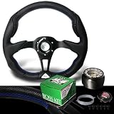 1984-1987 Honda Civic Blue Stitches Steering Wheel with Hub Adaptor by RS Type