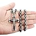 Jstyle Stainless Steel Mens Cross Necklace Pendant for Boys Byzantine Chain Black 5mm 22 Inch