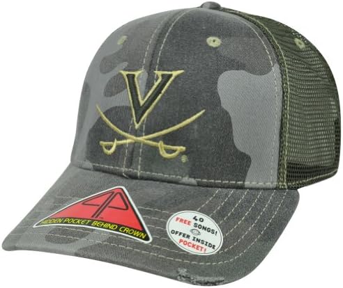NCAA Virginia Cavaliers Deliverance Pro Pocket Camo Stretch Flex Fit Hat Cap M/L