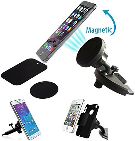 Magnetic Phone Mount, FLYMAY CD Slot Magnetic Car Mount 360 Degree Free Rotate Universal Car Phone Holder for GPS/Pad/PDA/iPhone/Samsung/LG/HTC/Sony etc