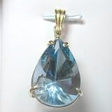 14K Blue Topaz Pendant