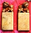 Hand carved pair of antique chinese stone fu dog seal chops - 3"H