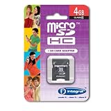 Integral Flash Memory 4GB Micro SDHC Card Class 4 & SD Adapter