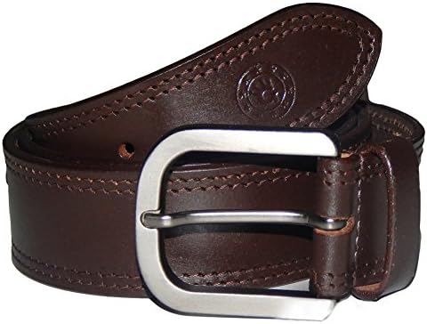 GetRey Men's 40mm Brown Leather Belt With Two Row Stitching - Size 34