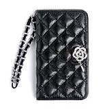 Premium Quilted Clutch Diary iPhone4/4S Case - BLACK